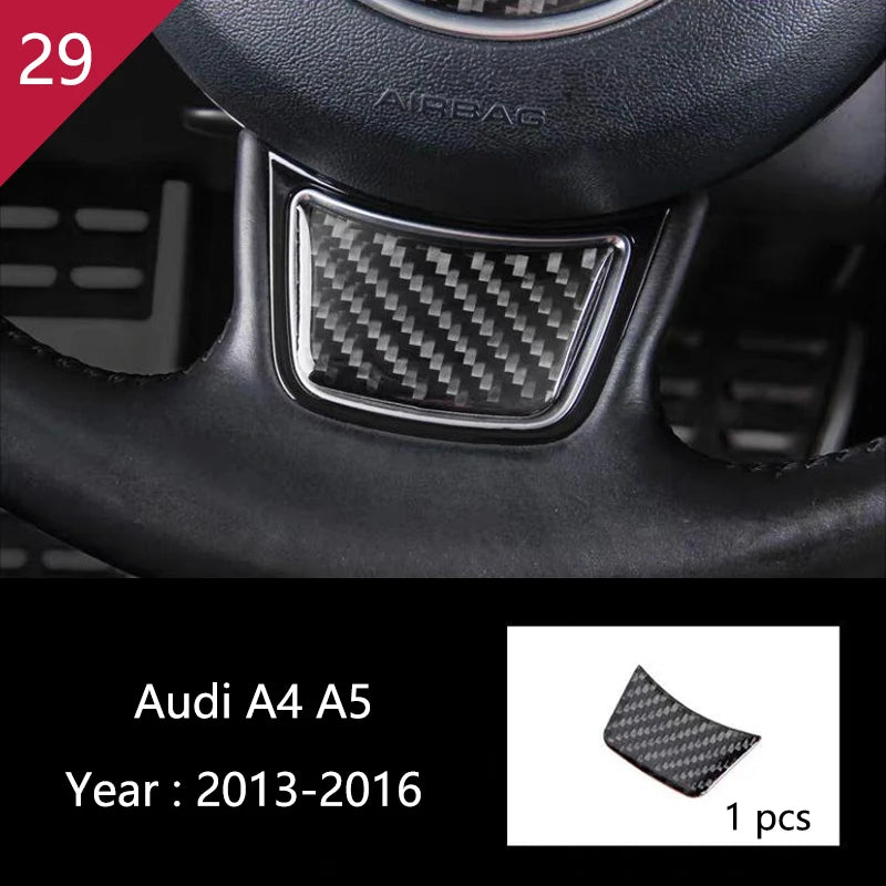 For Audi A4 S4 RS4 B8 8K A5 S5 RS5 8T 8F Car Carbon Fiber Window Door Panel Strips Cover Protective Trim Sticker Accessories