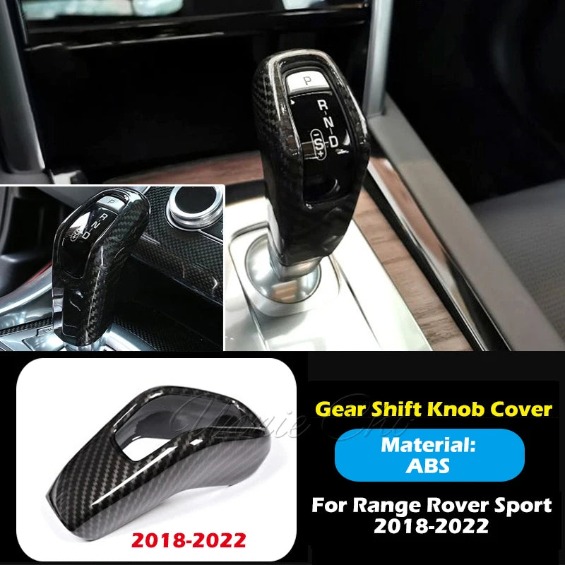 For Range Rover Sport Gear Shift Knob Cover Trim 2014 to 2022 Imitation Carbon Fiber Gear Lever Shell Car Decoration Accessories