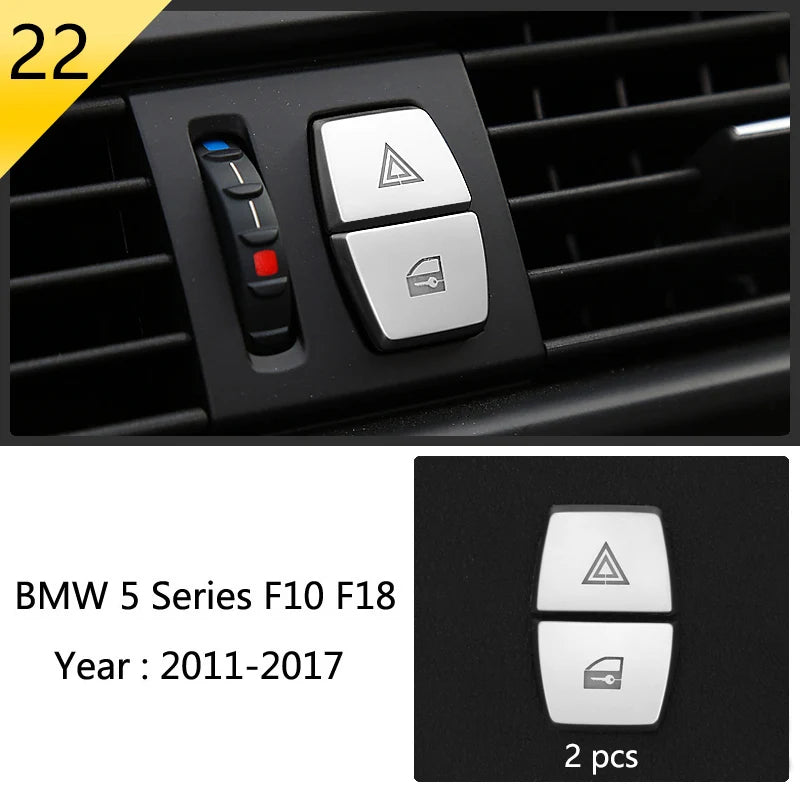 For BMW 5 Series F10 F11 F18 Accessories Stainless Steel Modified Interior Car Central Air Outlet Set Trim Sticker Frame Styling