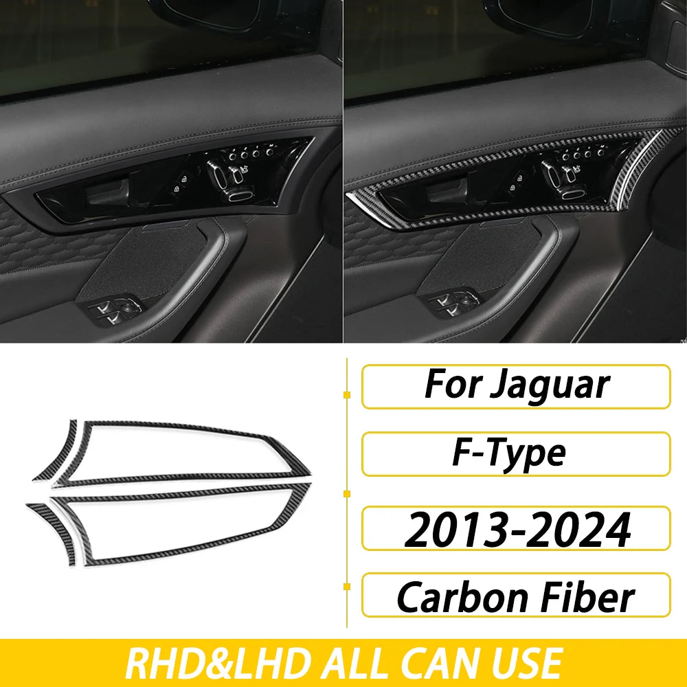 For Jaguar F-TYPE 2013-2024 Carbon Fiber Center Console Gear Shift Dashboard Air Vent Panel Trim Set Car Accessories Sticker
