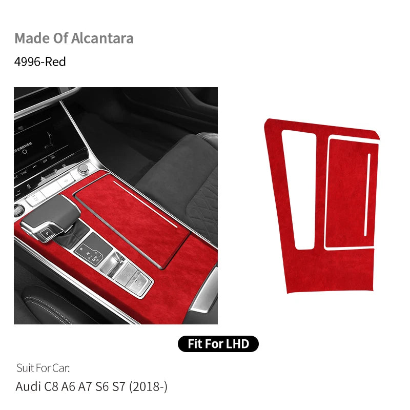 For Audi C8 A6 A7 S6 S7 (2019-2025) Center Console Panel Trim Frame Sticker Made of Alcantara Car Interior Tuning Accessories
