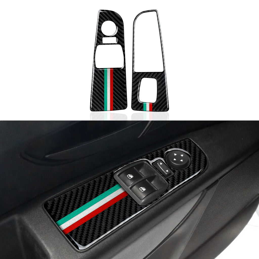 Car Window Lift Switch Panel. Carbon Fiber Interior Sticker.