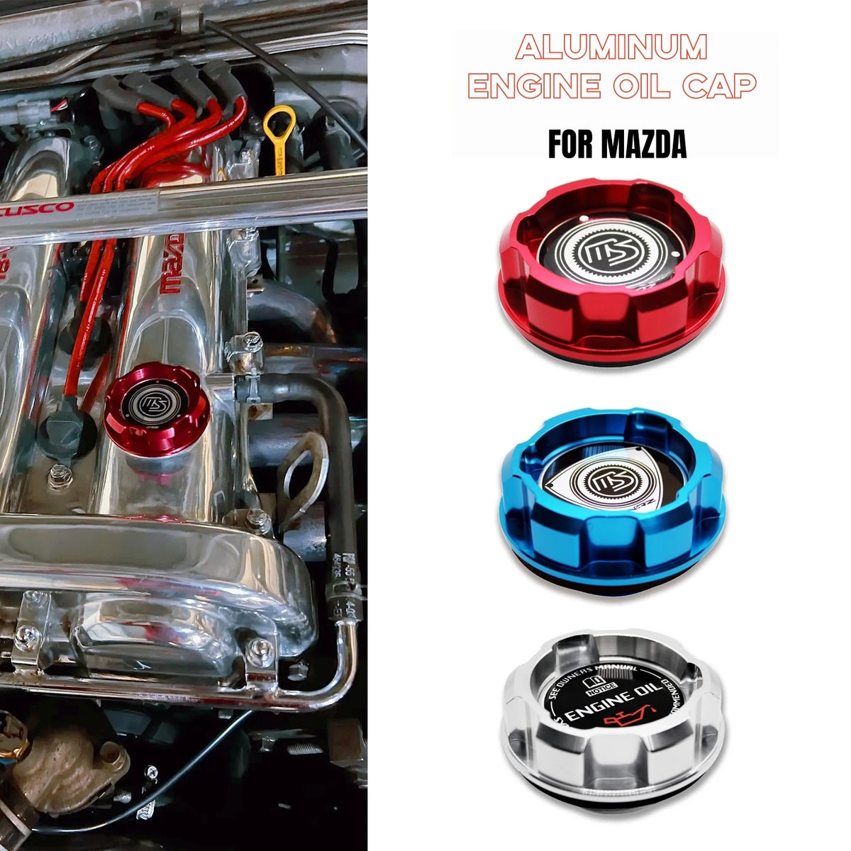 Aluminum ENGINE Oil Cap For MAZDASPEED RACING RX8 RX7 MIATA 
