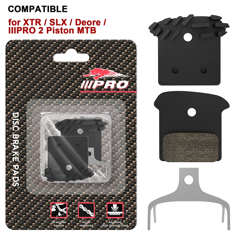 IIIPRO Bike Brake Pads Ceramic MTB Road Bicycle Disc Pad Wear-resistant Heat Dissipation Bike Cycling Hydraulic Disk Brake Parts