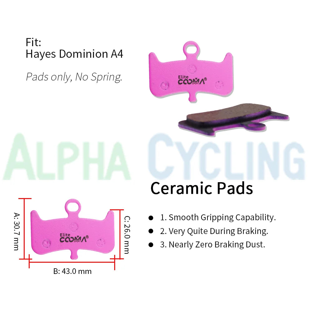 Bike Caliper Brake Pads for Hayes Dominion A4 Elite Ceramic 