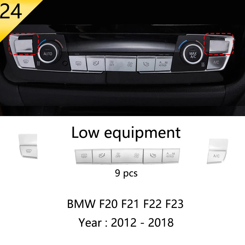 For BMW 1 2 Series F20 F21 F22 F23 Carbon Fiber Car Control CD Panel Cover Trim Air Conditioning Outlet Frame Decoration Sticker