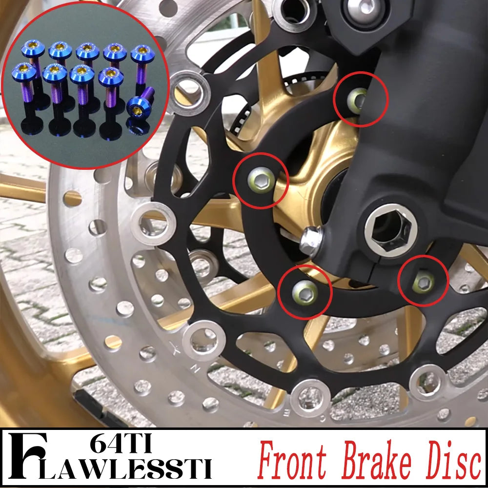FLAWLESSTI Gr5 Titanium Bolt Windshield Mirror Bar End Front
