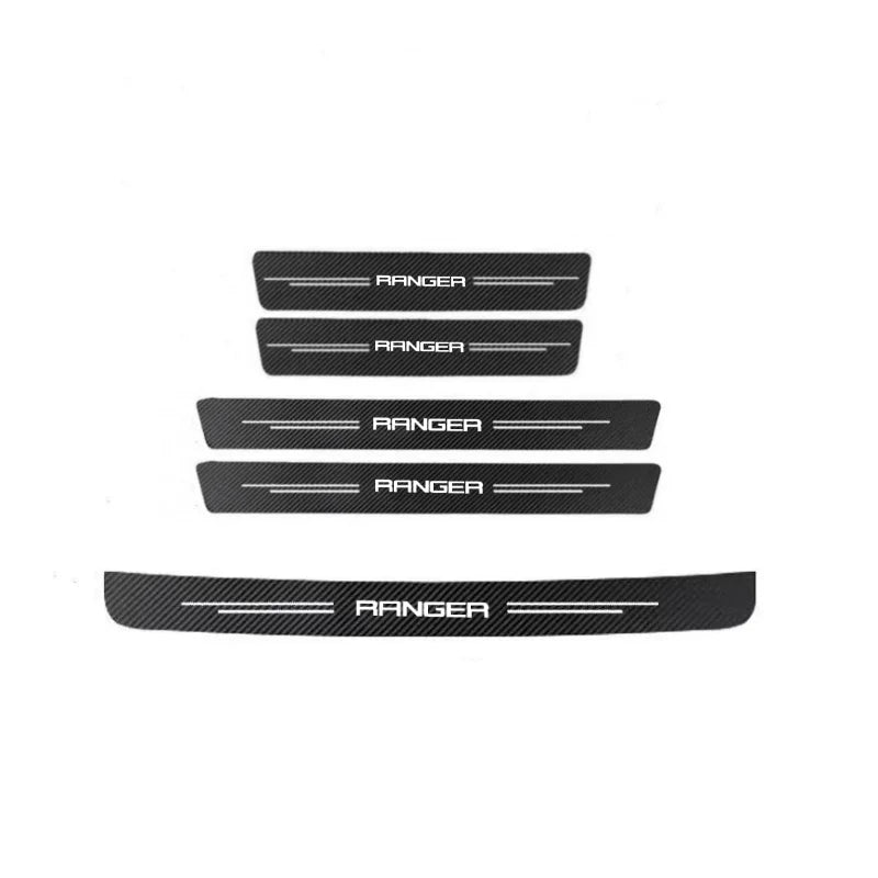 60X7CM Auto Door Sill Protection Tape Carbon Fiber Protector Strip Sticker For Ford Ranger T6 2008 2017 2018 Car Accessories