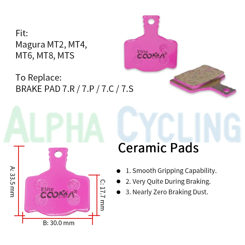 4 Pairs Ceramic Bicycle Brake Pads for Magura Pad 7.R / 7.P 