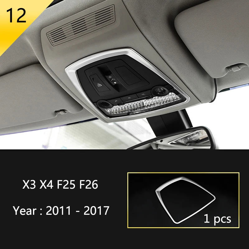 Accessories for BMW X3 X4 F25 F26 Car Inner Gearshift Air Conditioning CD Panel Door Armrest Cover Trim Decorative Car Stickers