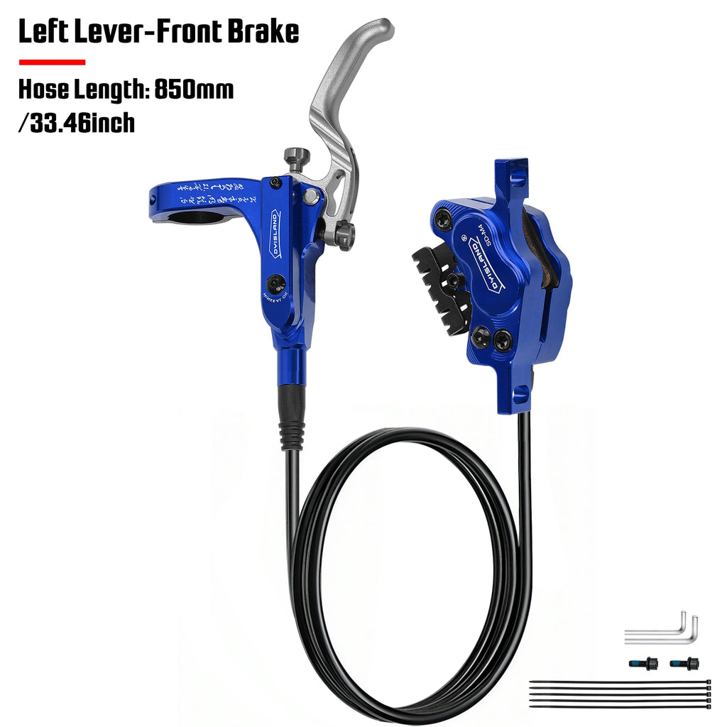DYISLAND MTB 4pistons Hydraulic Disc Brake 850mm/1500mm Ceramic Cooling Brake Pads Oil Pressure AM DH Mountain Bike Disc Brake