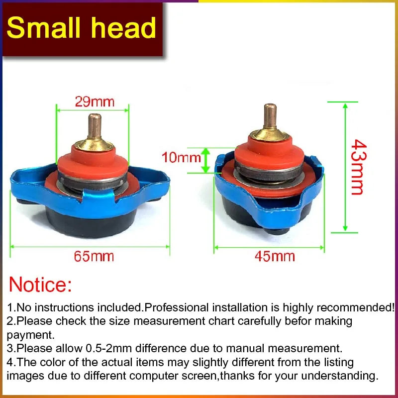 Gauge Radiator Cap For Car Motorcycle Racing 0.9/1.1/1.3/1.8
