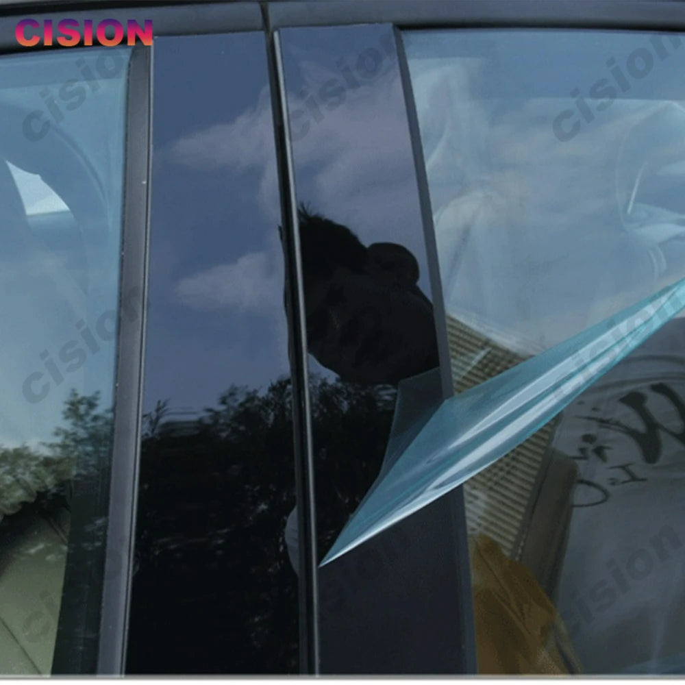 Chrome Black Carbon Fiber Car Door Center B C Pillar Post Co