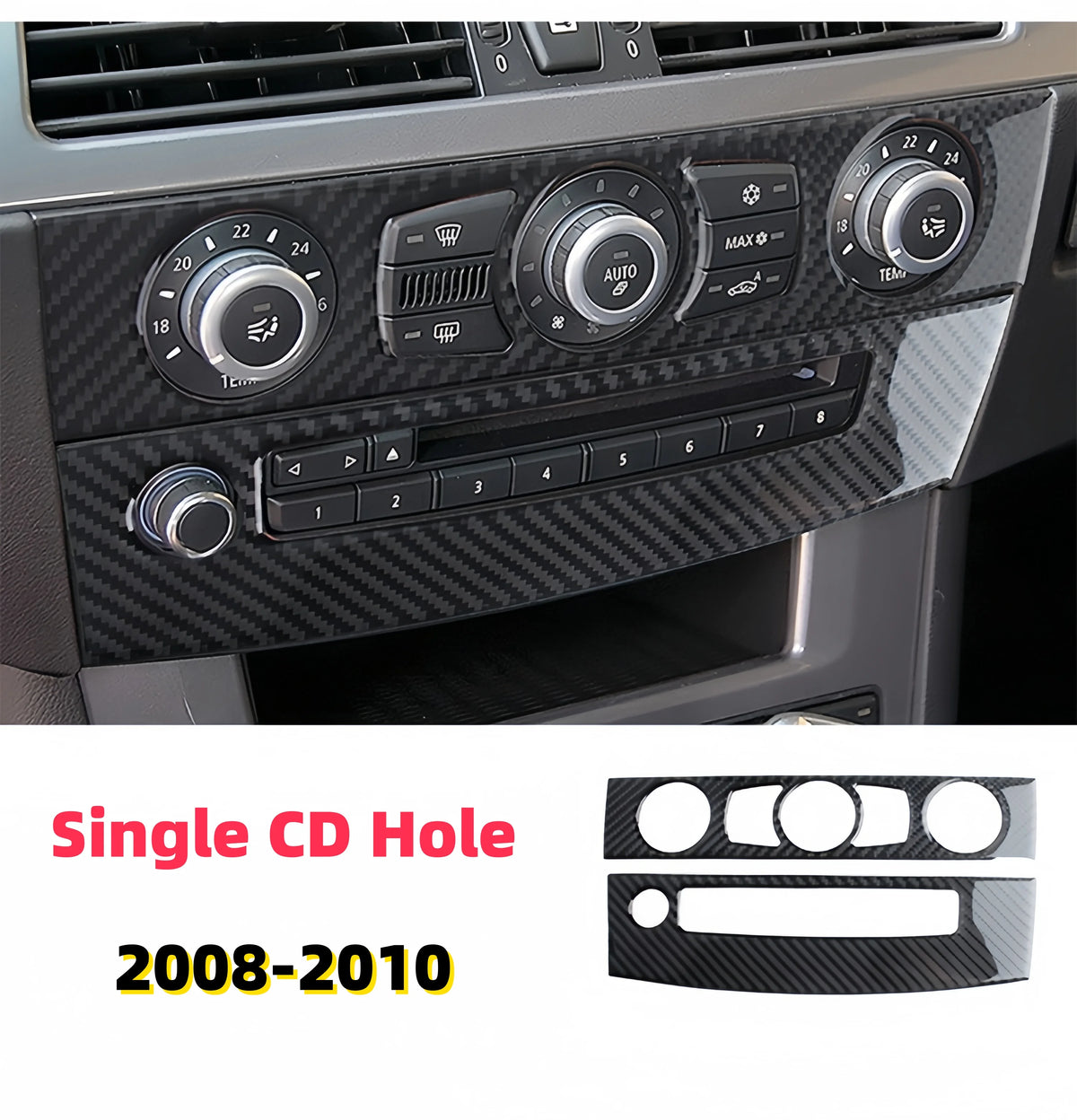 For BMW E60 2004-2010 Carbon Fiber Interior Car Central Console Air Conditioning CD Panel Trim Cover Наклейка На Автомобиль