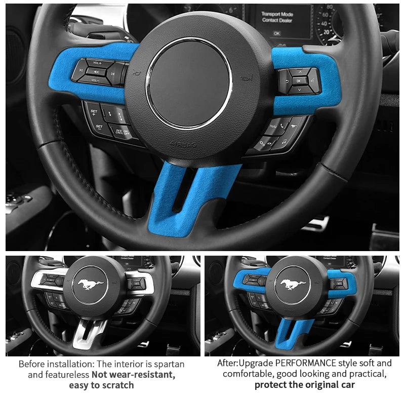 Made of Alcantara For Mustang Steering Wheel Panel Decorativ