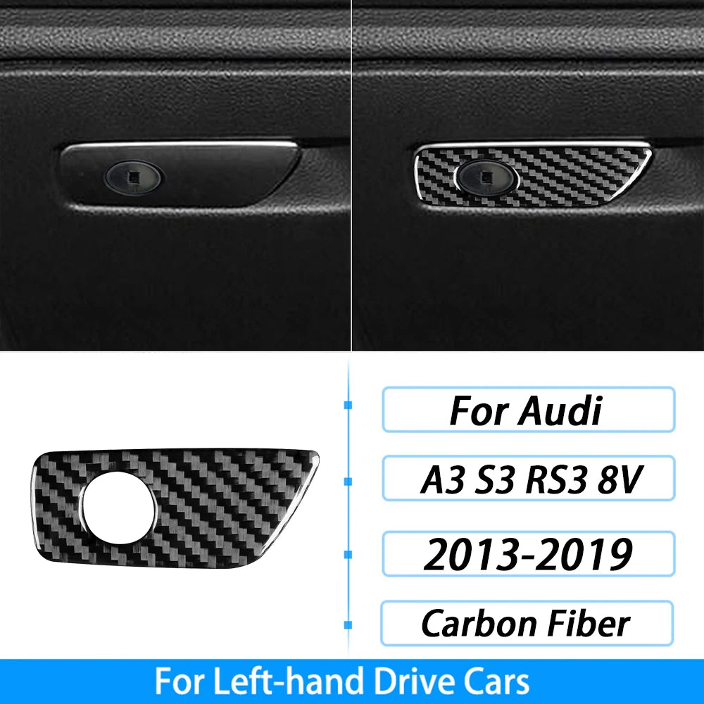 For Audi A3 S3 RS3 8V 2013-2019 Accessories Carbon Fiber Center Console Dashboard Air Vent Panel Trim Set Car Interior Sticker