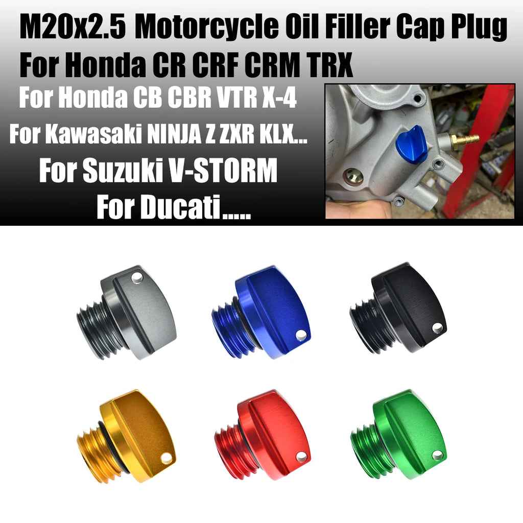 Motorcycle Crankcase Cap CNC Engine Oil Filler Screw Cover P