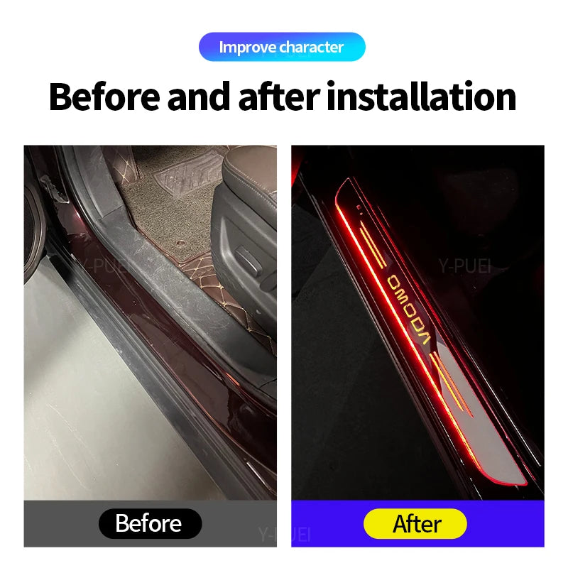 USB Power Moving LED Welcome Pedal Car Scuff Plate Door Sill