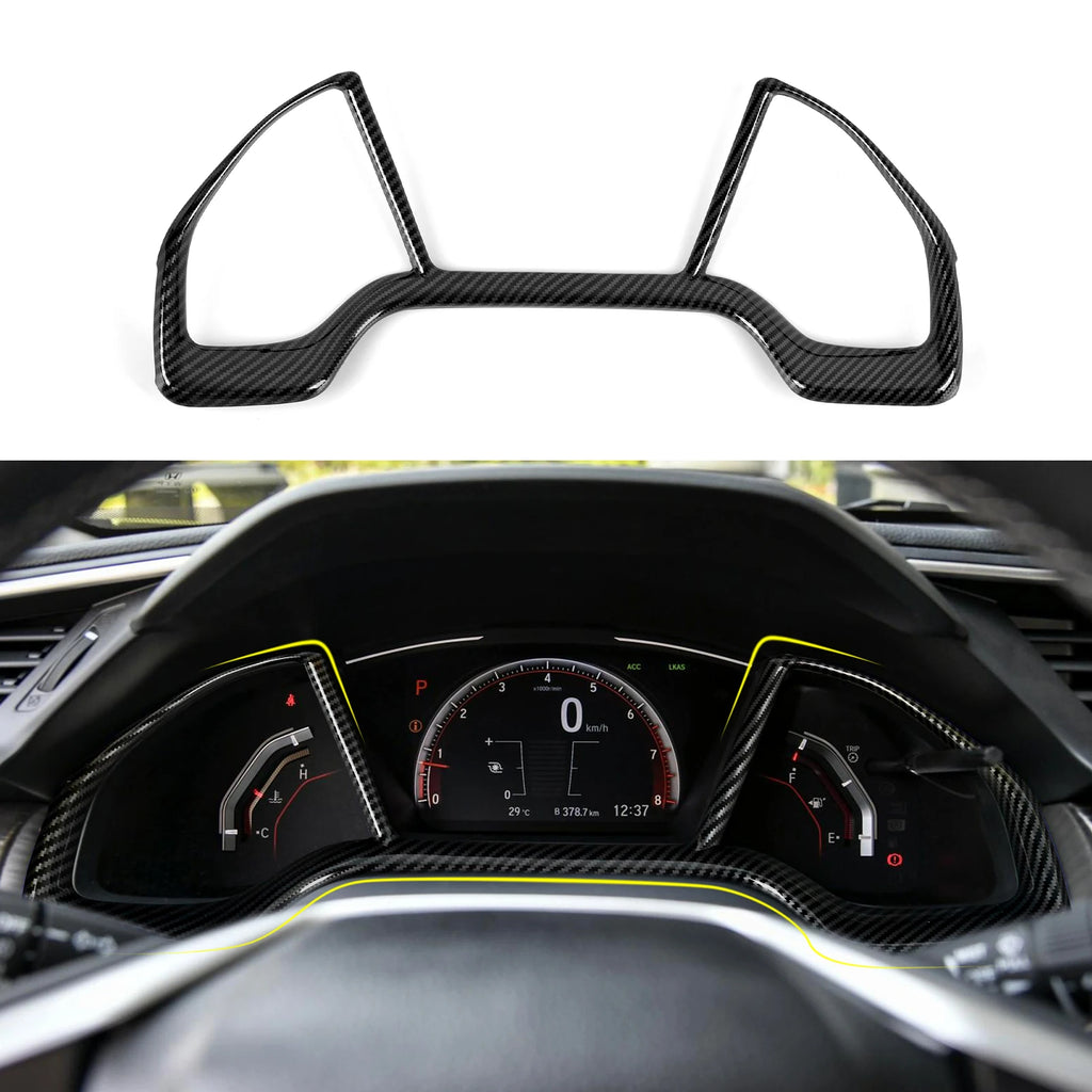 For Honda Civic 10th Gen (2016 -2021) Interior Accessories Car Center Console Gear Shift Panel Carbon Fiber ABS Trim Sticker