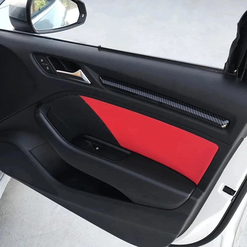 Carbon Fiber Style Dashboard Decoration Cover Trim For Audi 