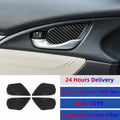 4pcs Car Interior Door Handle Bowl Cover Trim Carbon Fiber D
