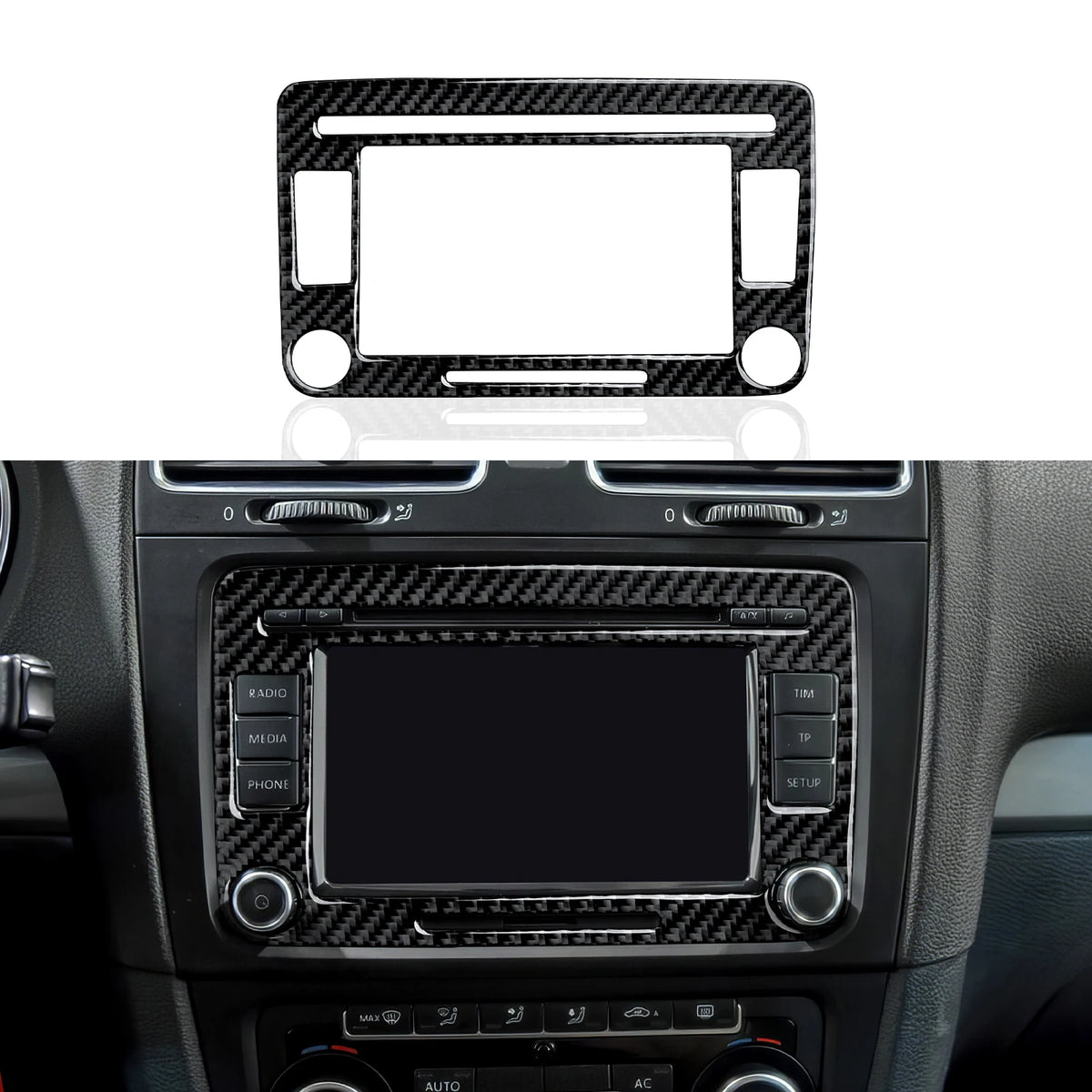 Car Center Console Gear Shift Panel For Volkswagen Golf VI MK6 GTI R Plus (2010-2014) Carbon Fiber Interior Sticker Trim Set Kit