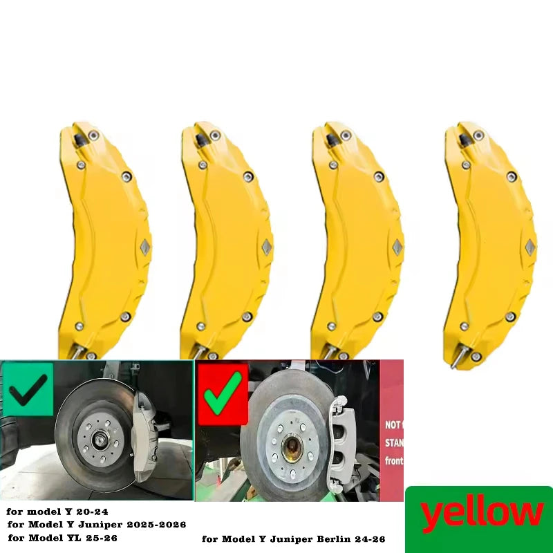 Fit for Tesla Model Y Juniper 2025 2026 RWD and Model Y 2024 RWD Brake Caliper Covers 4pcs/set Rear-Wheel Drive