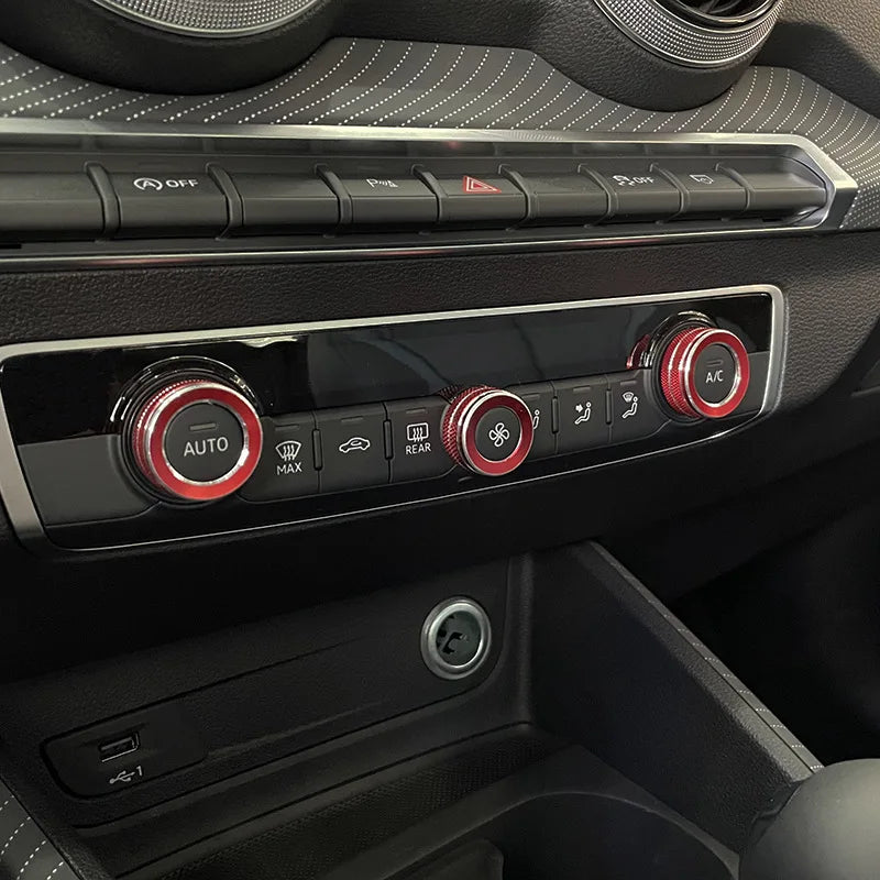 Dashboard AC Control Switch Knob Decoration Ring Metal Trim 