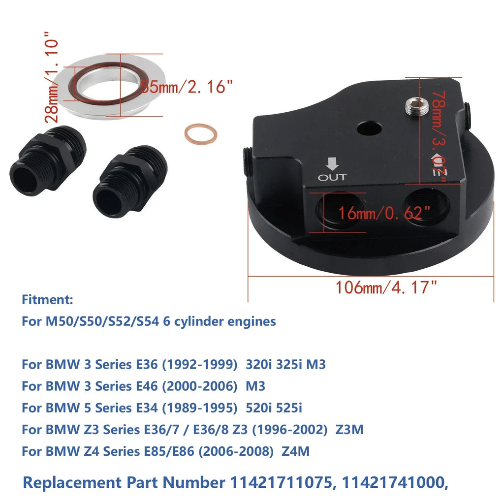 Oil Filter Cap With Cooler Fittings Upgrade Replacement 1142