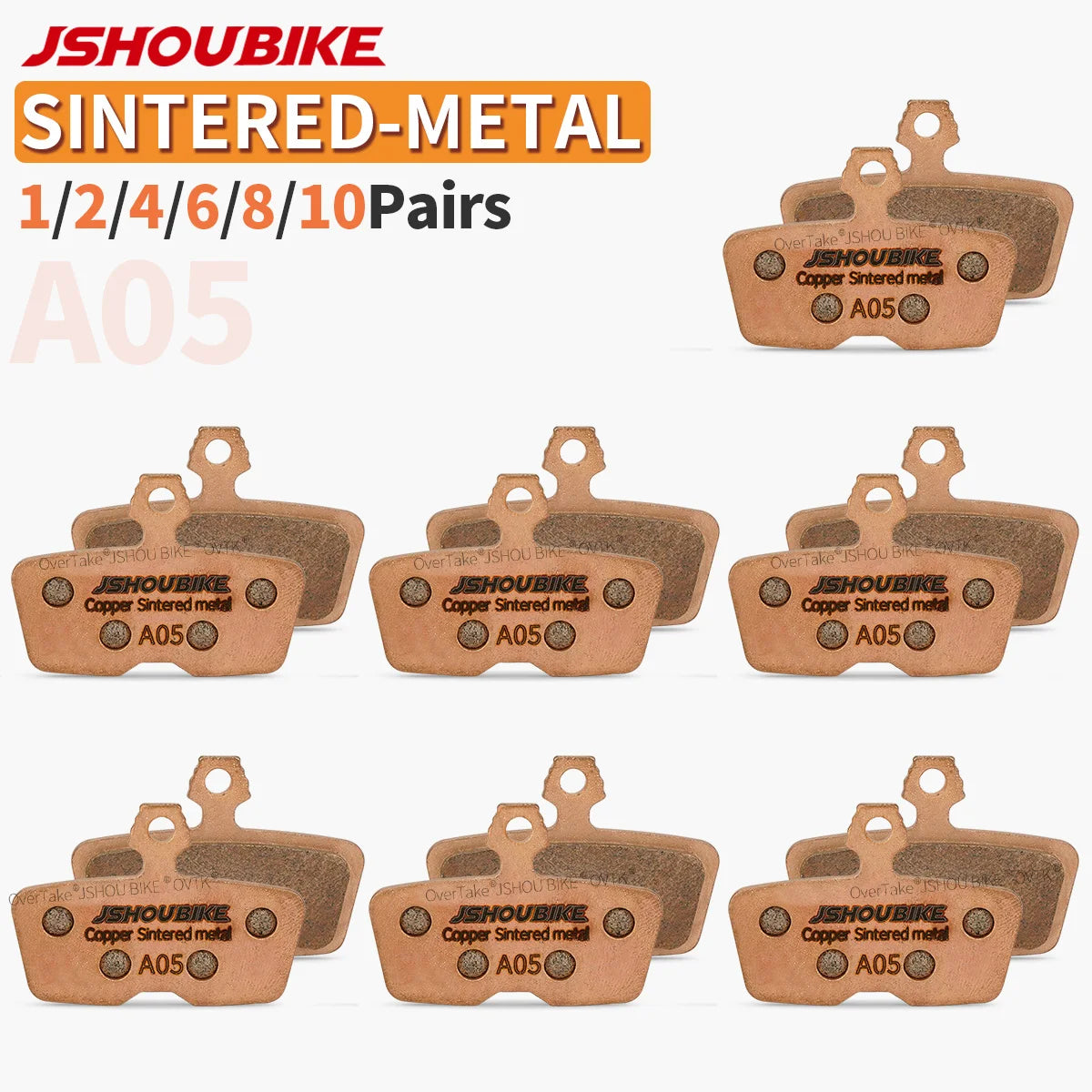 JSHOUBIKE 1/2/4/6/8/10 Pairs Sintered Metal Hydraulic Brake 