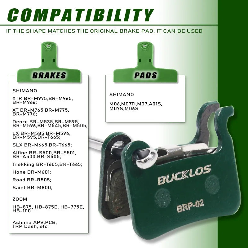 BUCKLOS Bicycle Disc Brake Pads for SHIMANO A01S M06 M07 Wea