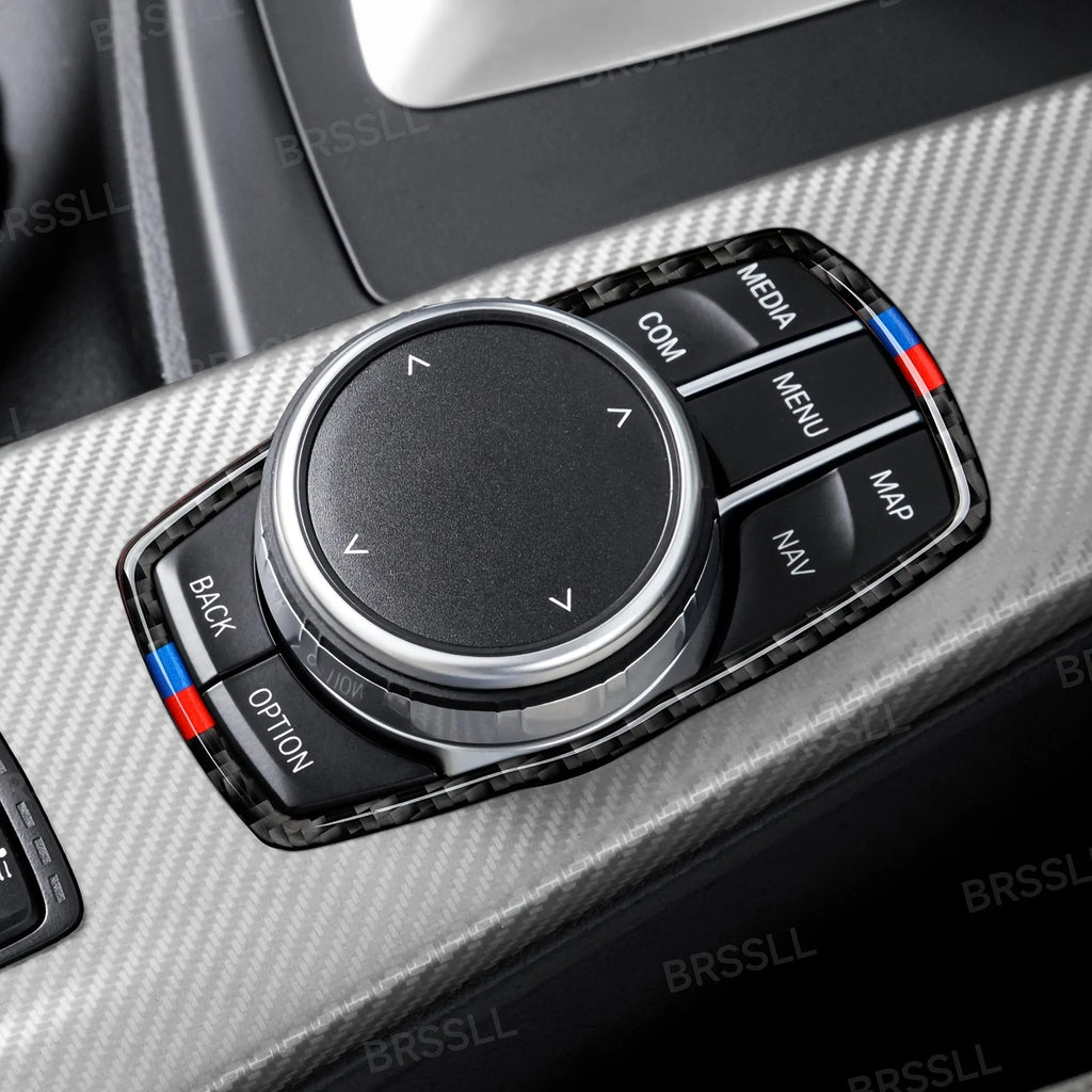 Car Center Console Multimedia Trim Frame Carbon Fiber Sticke