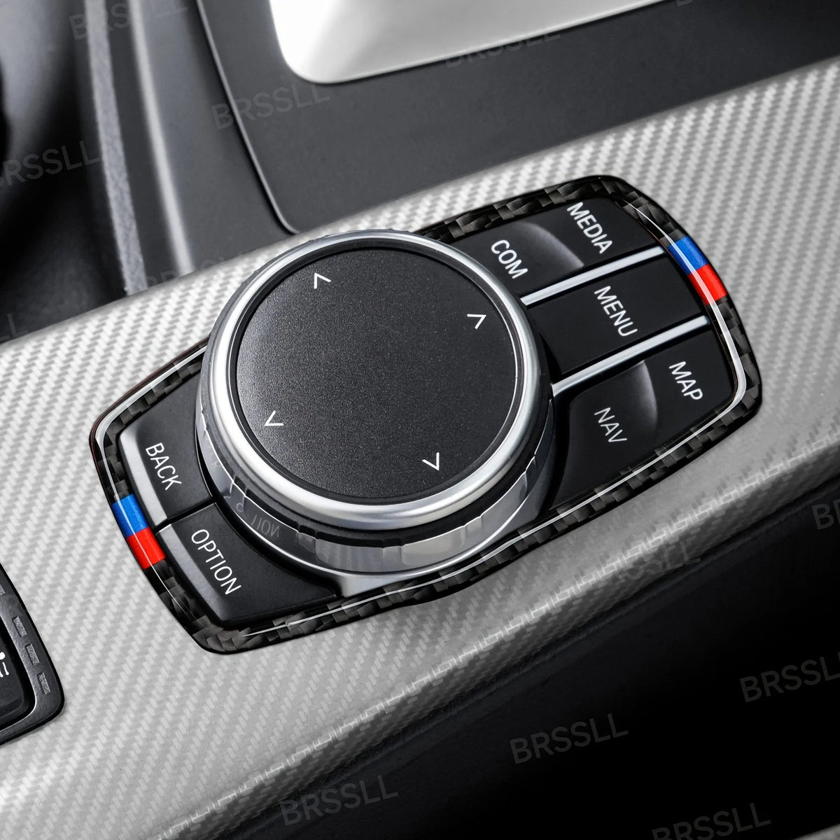 Car Center Console Multimedia Trim Frame Carbon Fiber Sticke