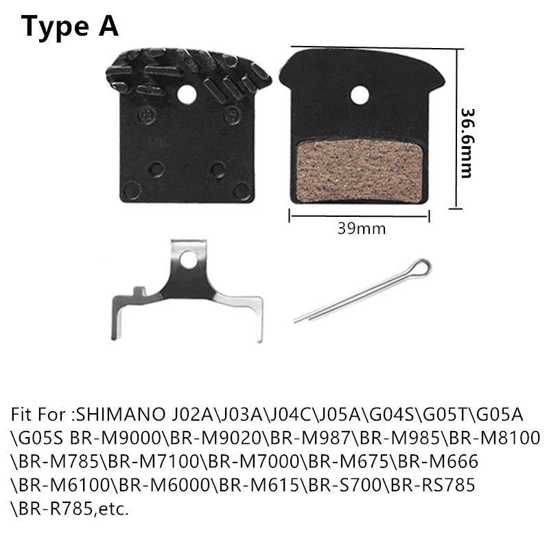 Bicycle Ceramic Disc Brake Pads Cooling Fins Ice Tech For Shimano XT SLX Deore DURA ACE ULTEGRA TIAGRA MTB Road Hydraulic Brake