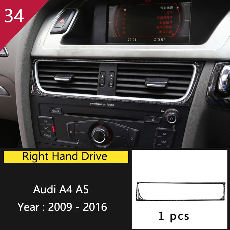 For Audi A4 S4 RS4 B8 8K A5 S5 RS5 8T 8F Car Carbon Fiber Window Door Panel Strips Cover Protective Trim Sticker Accessories