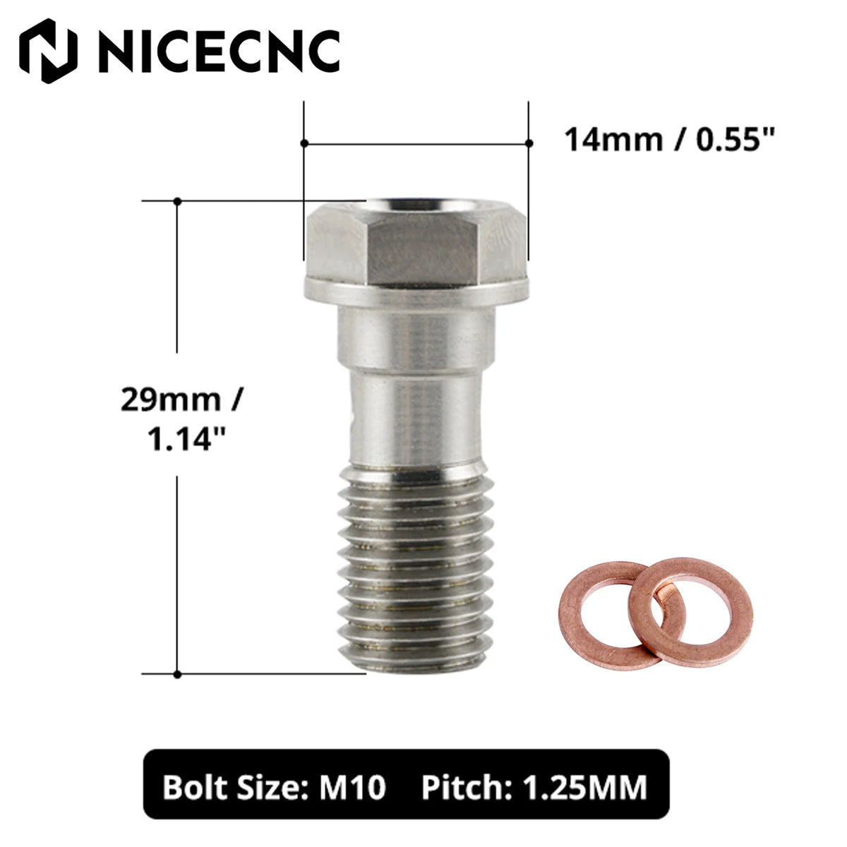 Titanium Brake Caliper Banjo Bolt M10X1.0MM/1.25MM For Yamah