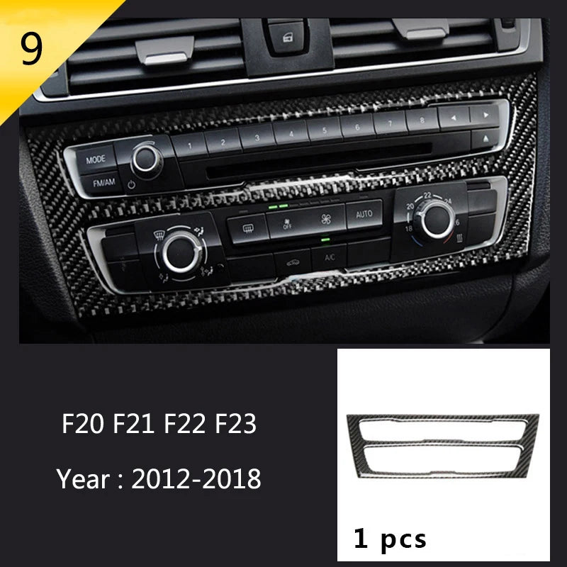 For BMW 1 2 Series F20 F21 F22 F23 Carbon Fiber Car Control CD Panel Cover Trim Air Conditioning Outlet Frame Decoration Sticker