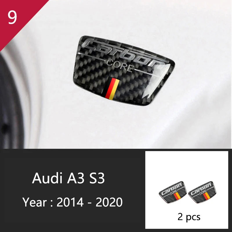 Car Styling Center Console Gear Shift Panel Decoration Cover Sticker Trim For Audi A3 8V S3 2014-2019 Carbon Fiber Accessories