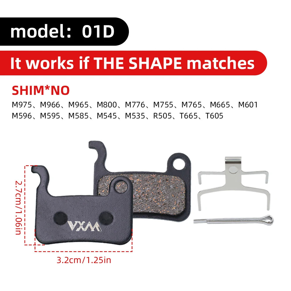VXM Bicycle Hydraulic Disc Brake Pads MTB Bike Semi-Metal Road Cycling Wear Resistant Quiet Durable Brake Pad Part Accessories