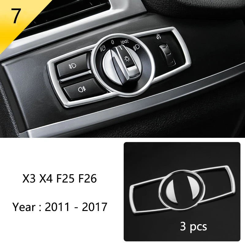 Accessories for BMW X3 X4 F25 F26 Car Inner Gearshift Air Conditioning CD Panel Door Armrest Cover Trim Decorative Car Stickers