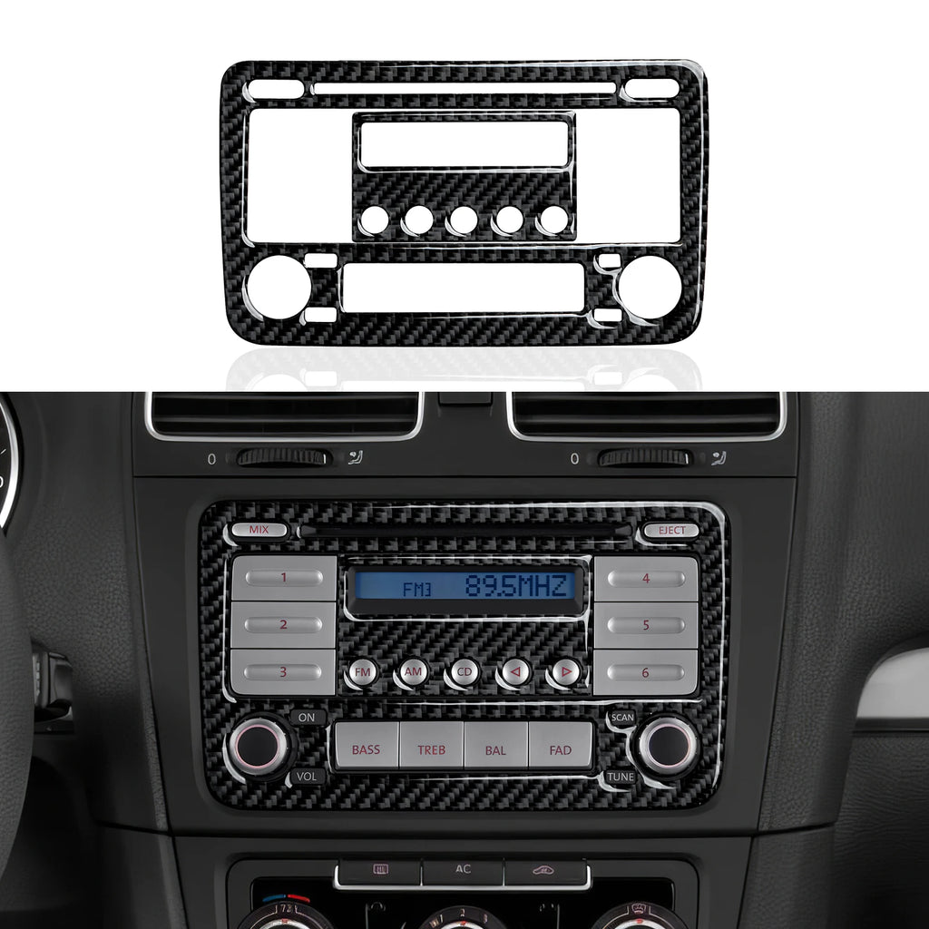 Car Center Console Gear Shift Panel For Volkswagen Golf VI MK6 GTI R Plus (2010-2014) Carbon Fiber Interior Sticker Trim Set Kit