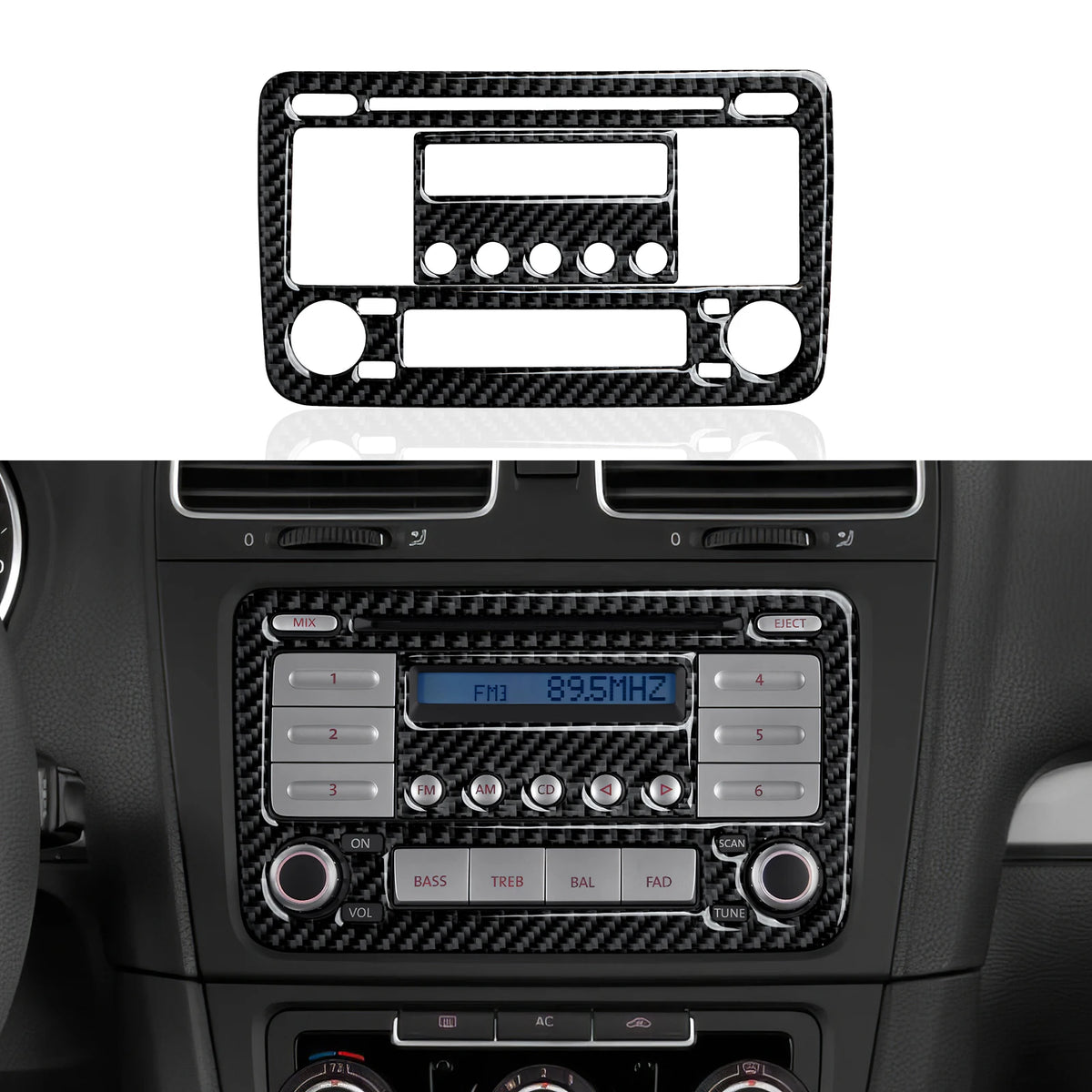 Car Center Console Gear Shift Panel For Volkswagen Golf VI MK6 GTI R Plus (2010-2014) Carbon Fiber Interior Sticker Trim Set Kit