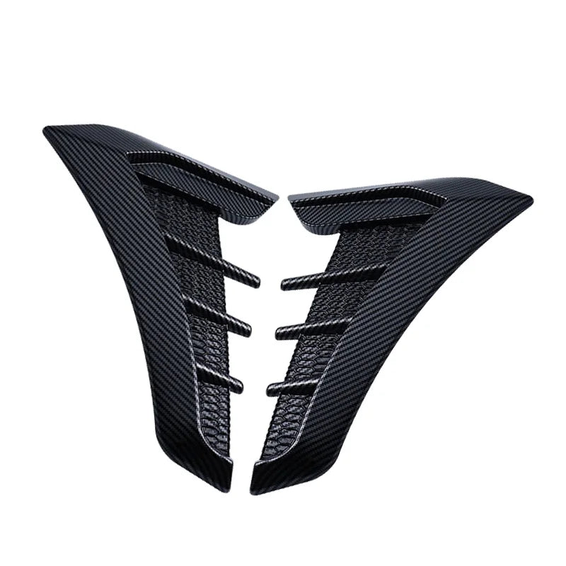 Multipurpose Universal Carbon Fiber Black Car Decorative Cell Air Flow Intake Hood Scoop Bonnet Vent Cover Stickers Decoration