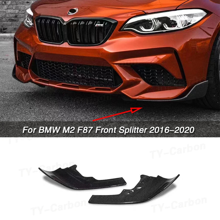 Real Carbon Fiber Car Front Bumper Splitter Side Cover For B