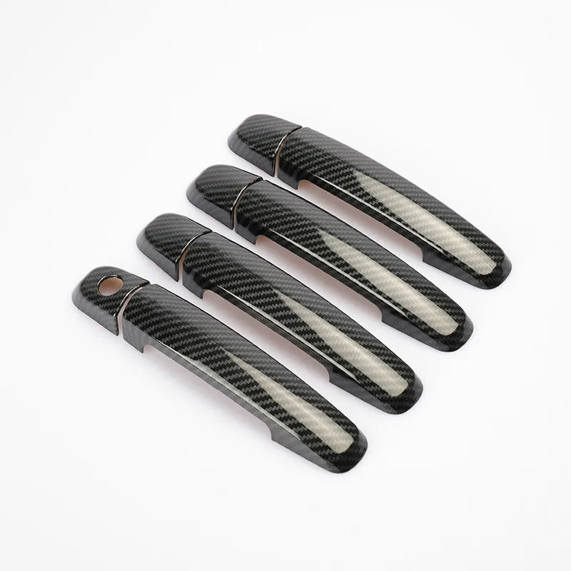 Glossy Black Carbon Fiber Car Door Handle Cover Trim Sticker