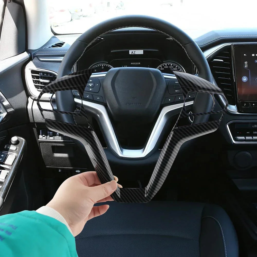 Carbon Fiber Steering Wheel Panel Cover Trim for Isuzu D-Max