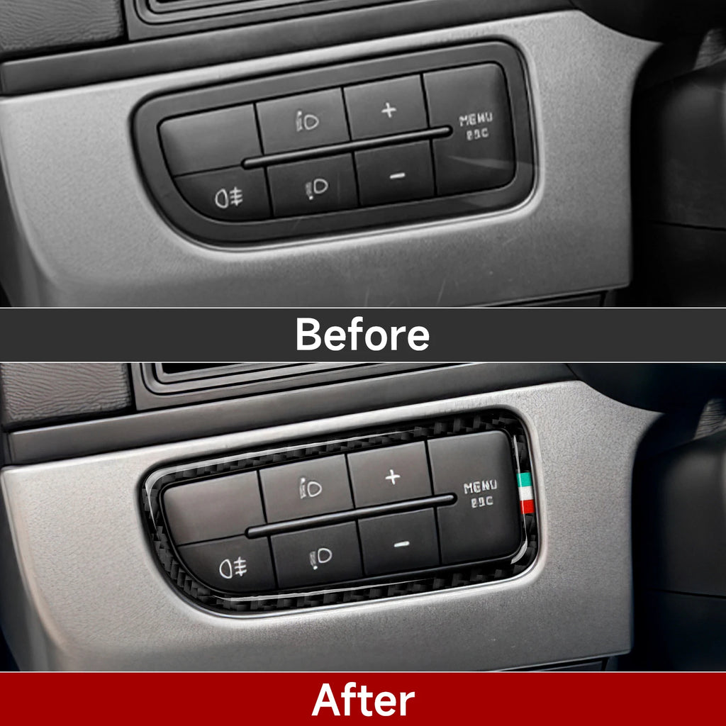Car Headlight Switch Panel.Carbon Fiber Trim Sticker.For Fia