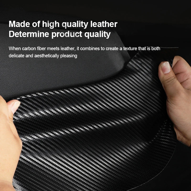 Leather Carbon Fibre Car Door Anti Kick Mats Threshold Strip
