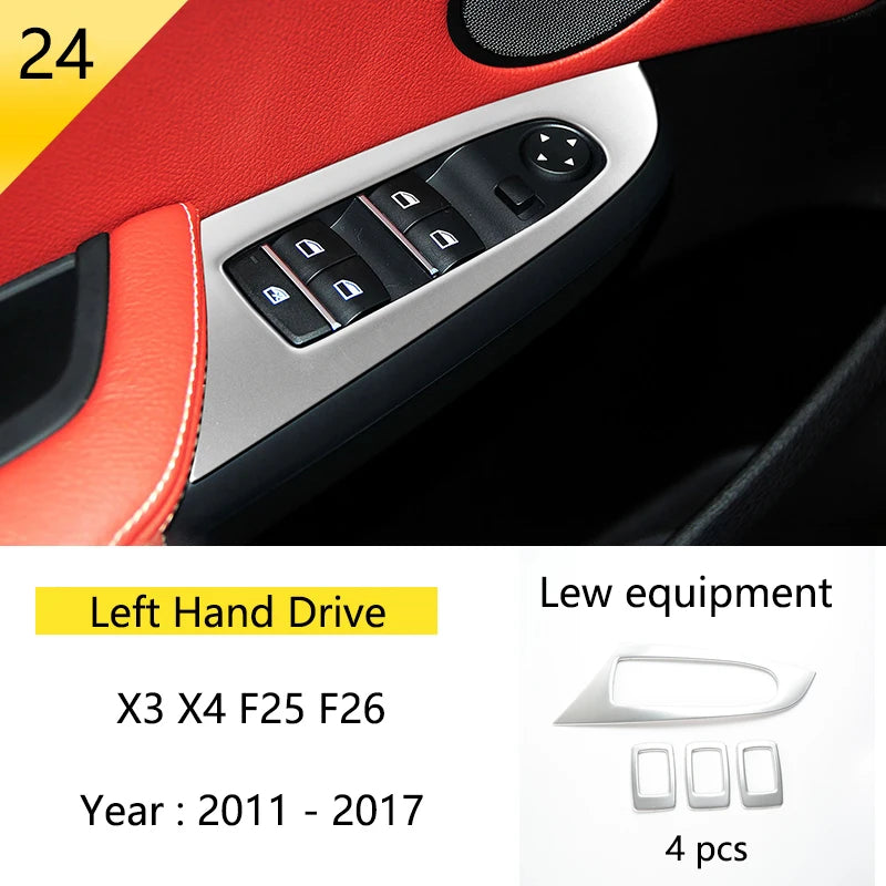 Accessories for BMW X3 X4 F25 F26 Car Inner Gearshift Air Conditioning CD Panel Door Armrest Cover Trim Decorative Car Stickers