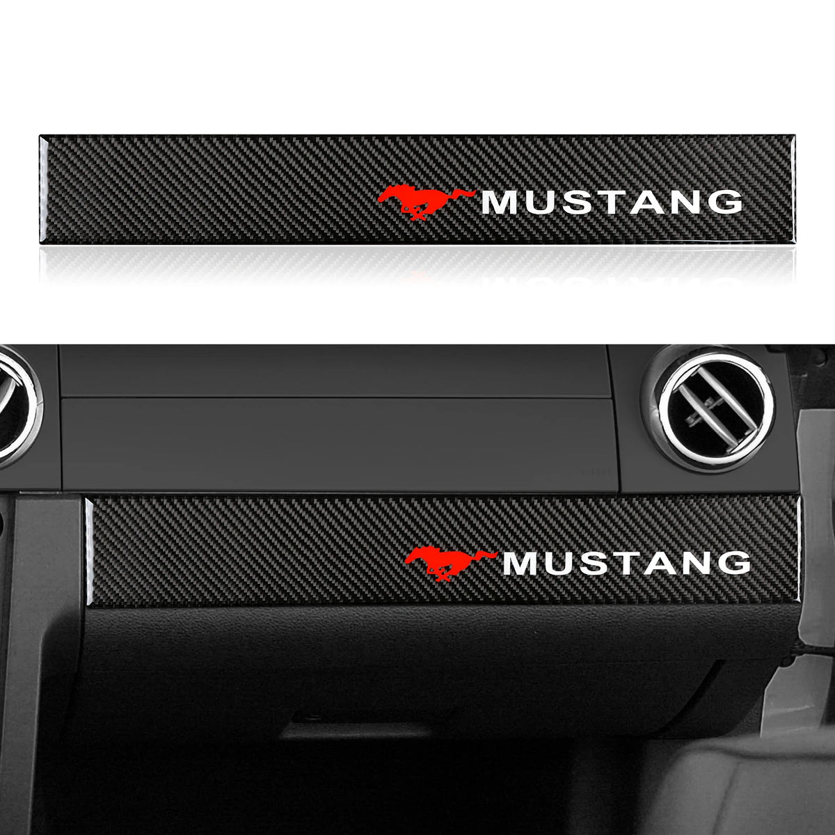 For Ford Mustang GT Shelby (2005-2009) Steering Wheel Panel Carbon Fiber Trim Sticker Car Center Console Gear Shift Cover Set